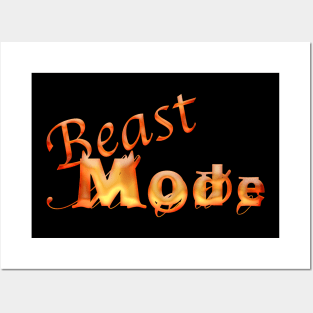 Beast Mode Font in orange Posters and Art